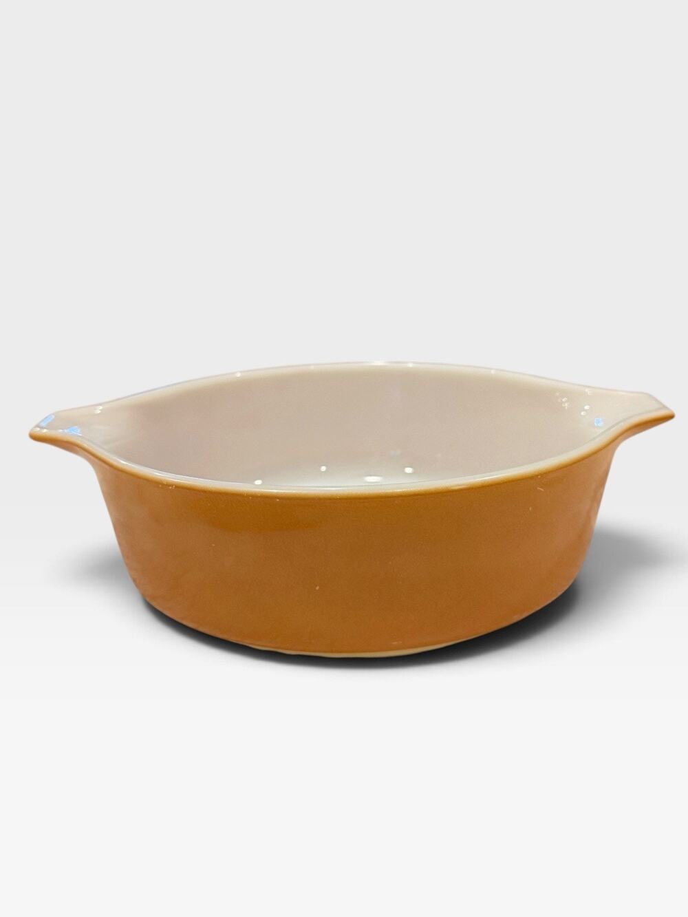 PYREX 1 Pt Casserole Old Orchard Orange Brown Vintage 471 Dish Handles No Lid
